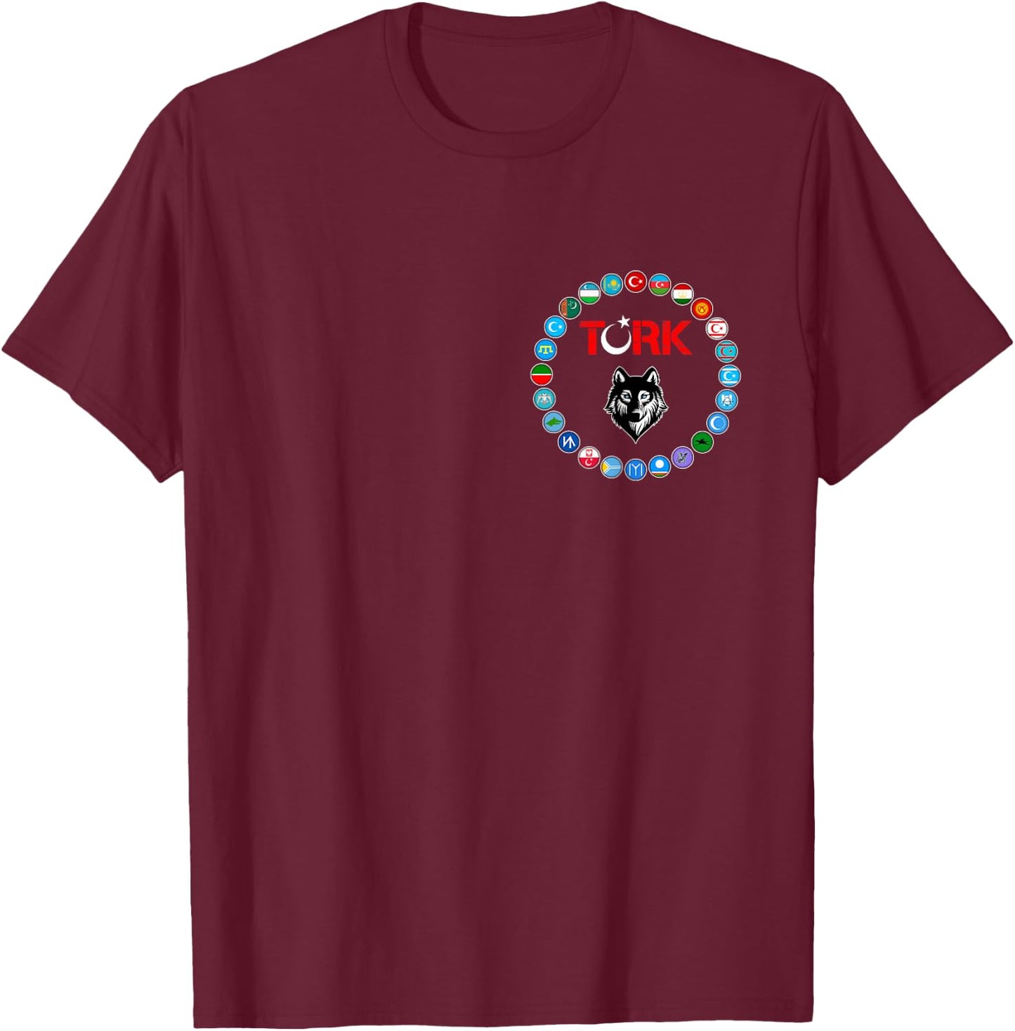 Kazakhstan,Gokturk,Turan,Turkey Flag,Turk Bayragi,Turkiye. T-Shirt - T-Shirt | Maroon