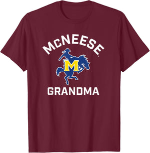 McNeese State University Cowboys Arched Grandma T-Shirt - T-Shirt | Maroon