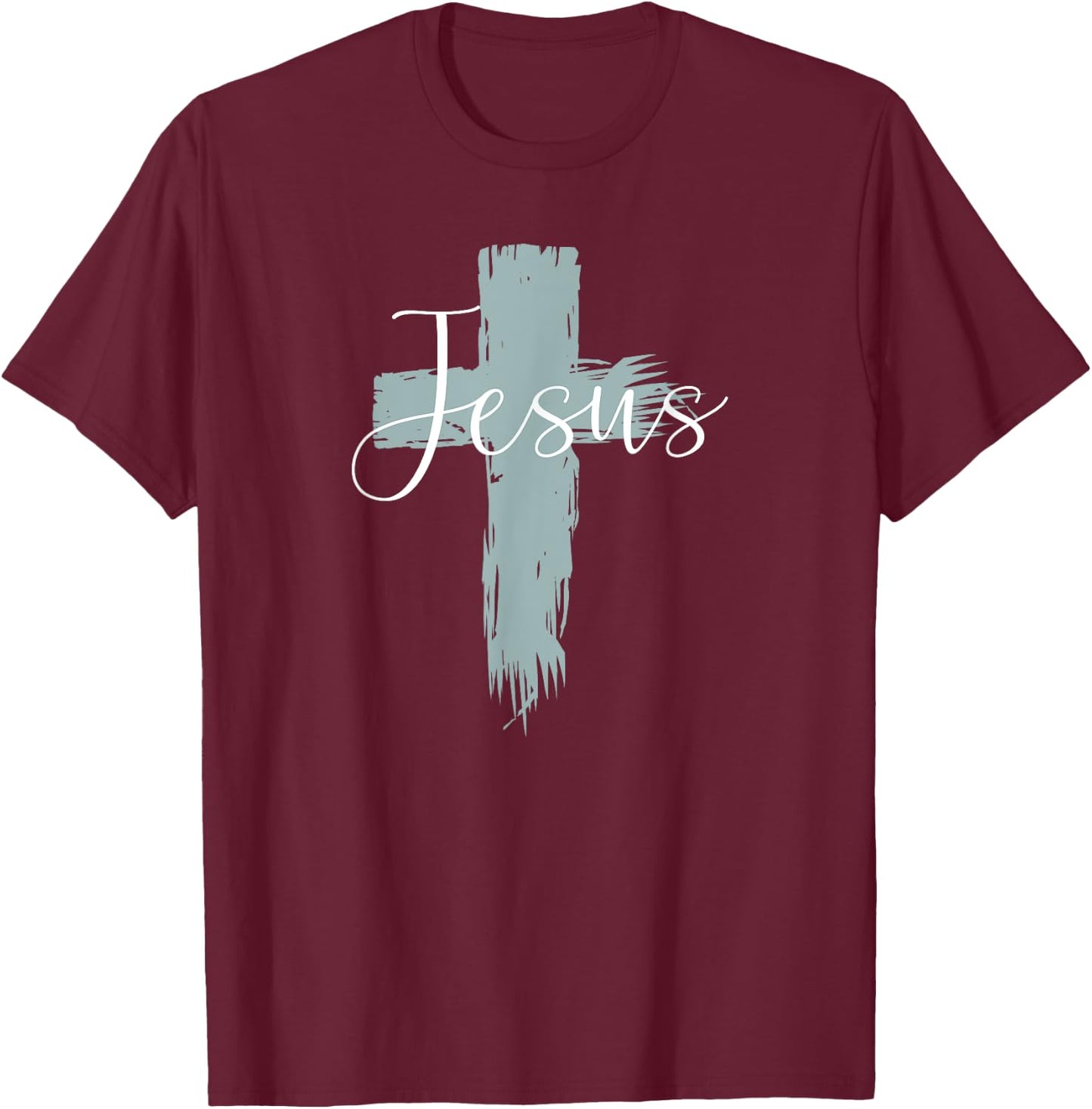 Jesus On Cross Paint Cool Religion God Faith Christian Gift T-Shirt - T-Shirt | Maroon