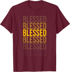 Blessed, Christian God Jesus Church Blessed Men Women Faith T-Shirt - T-Shirt | Maroon