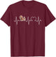 Squirrel Heartbeat Squirrel EKG Heart Squirrel , black T-Shirt - T-Shirt | Maroon