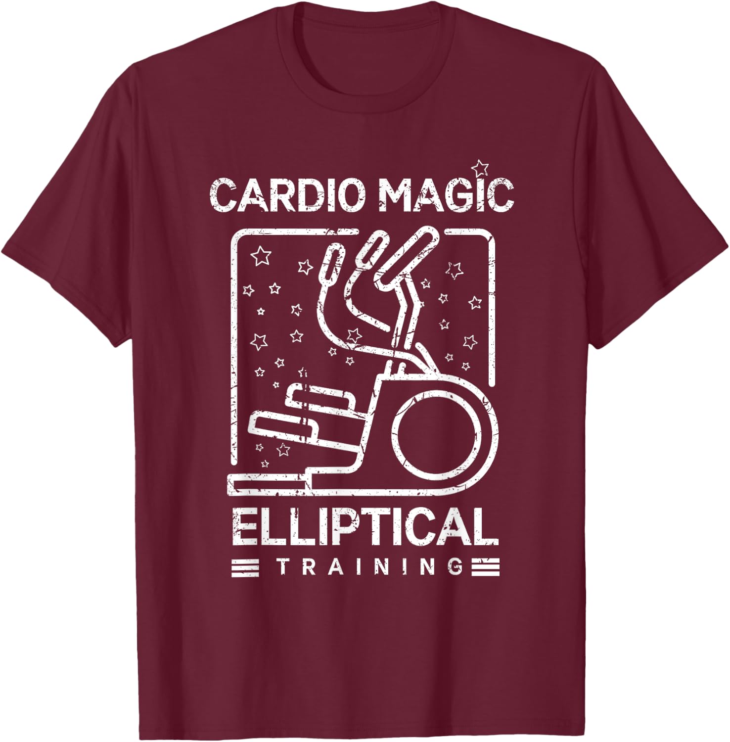 Cardio Magic Elliptical Training for Gymgoers T-Shirt - T-Shirt | Maroon