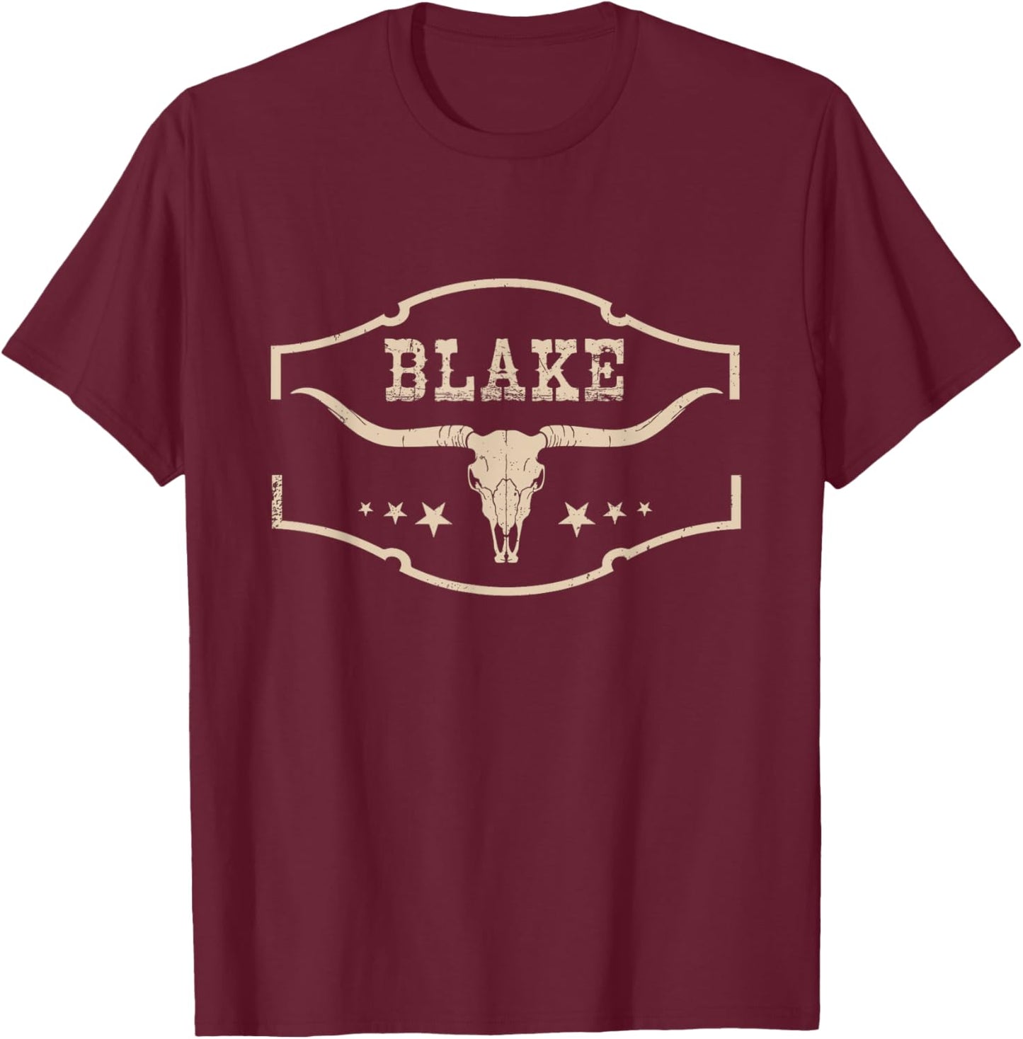 I Love Blake Last Name Proud Vintage Art Cute Apparel Lovers T-Shirt - T-Shirt | Maroon