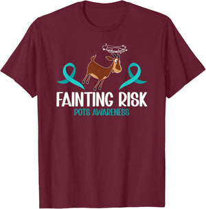 Fainting Risk POTS Awareness Day POTS Warrior POTS Fighter T-Shirt - T-Shirt | Maroon