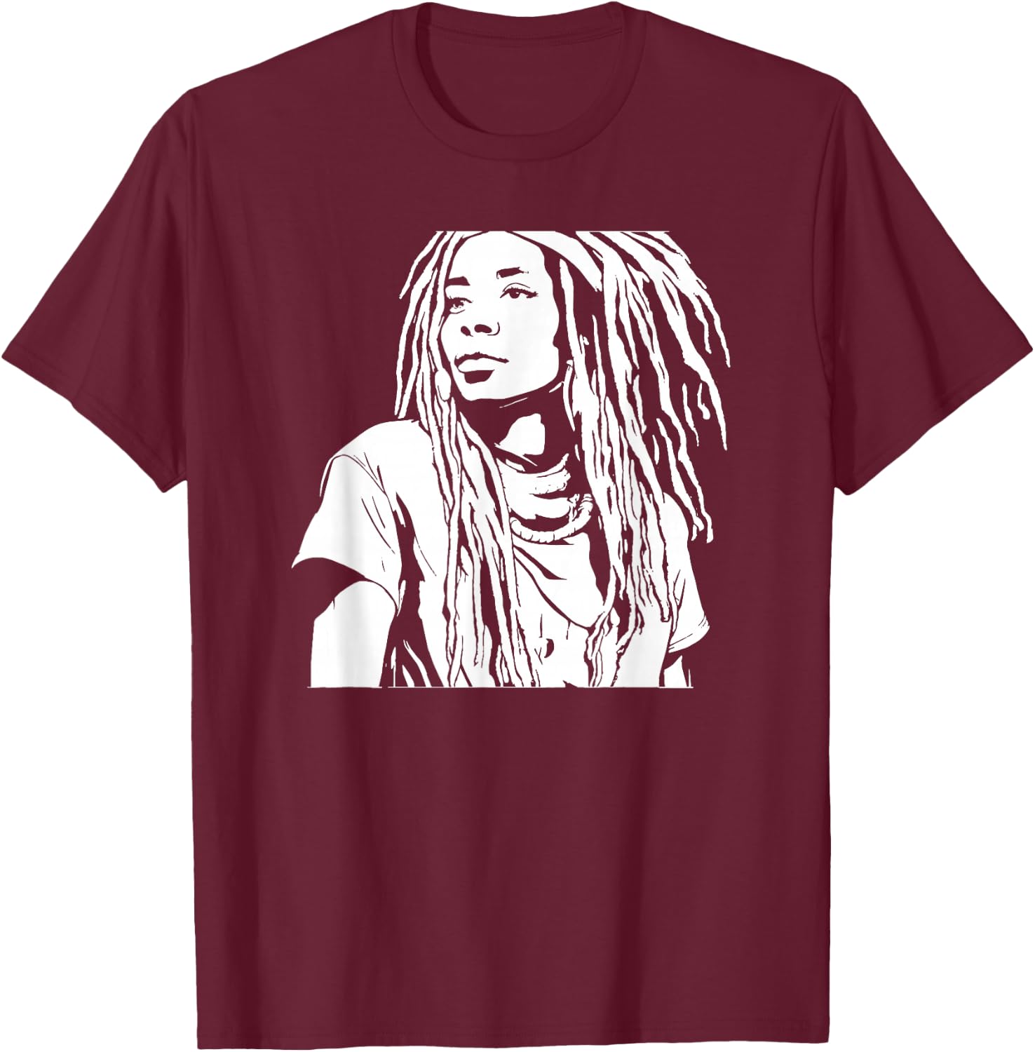 Rasta Hair Hairstyle - Rastafari Dreads Dreadlocks , black T-Shirt - T-Shirt | Maroon