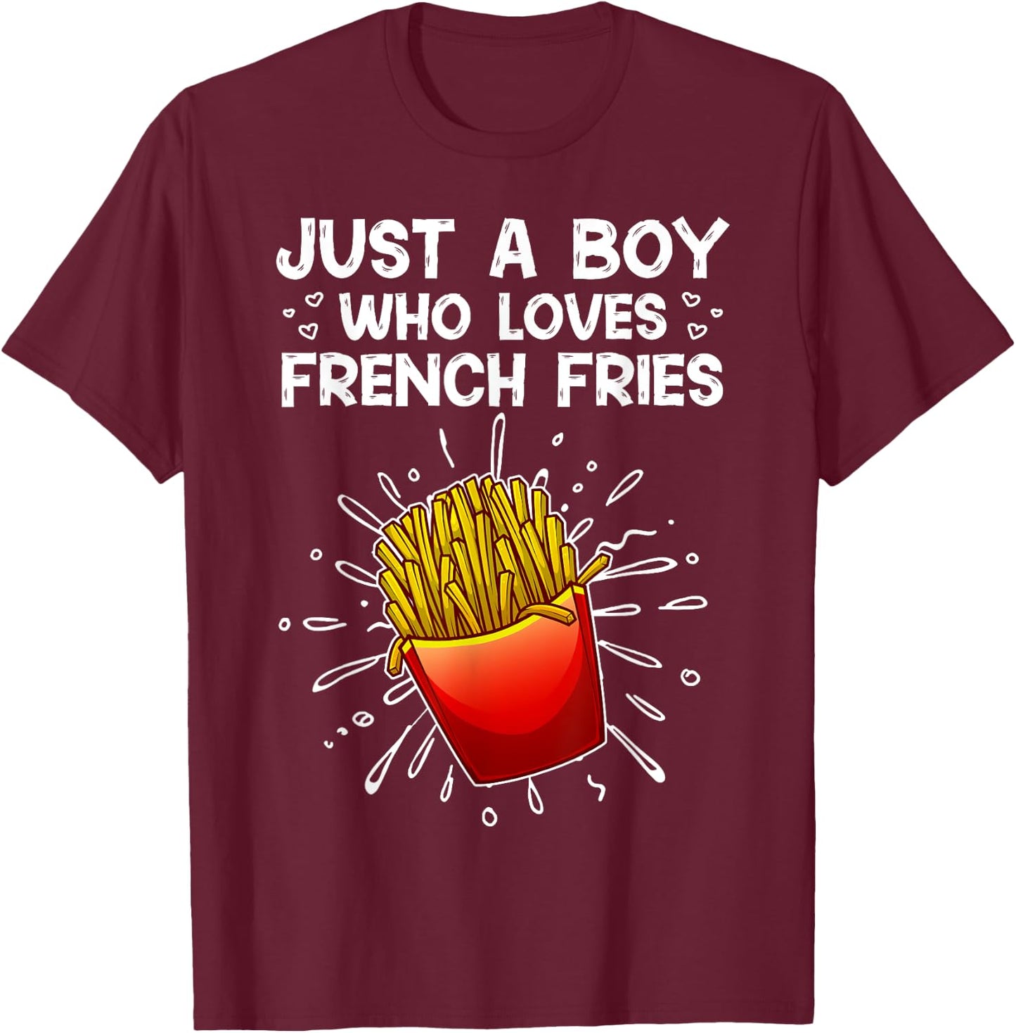 Cool French Fries For Boys Kids Sweet Potato Chef Fast Food T-Shirt - T-Shirt | Maroon