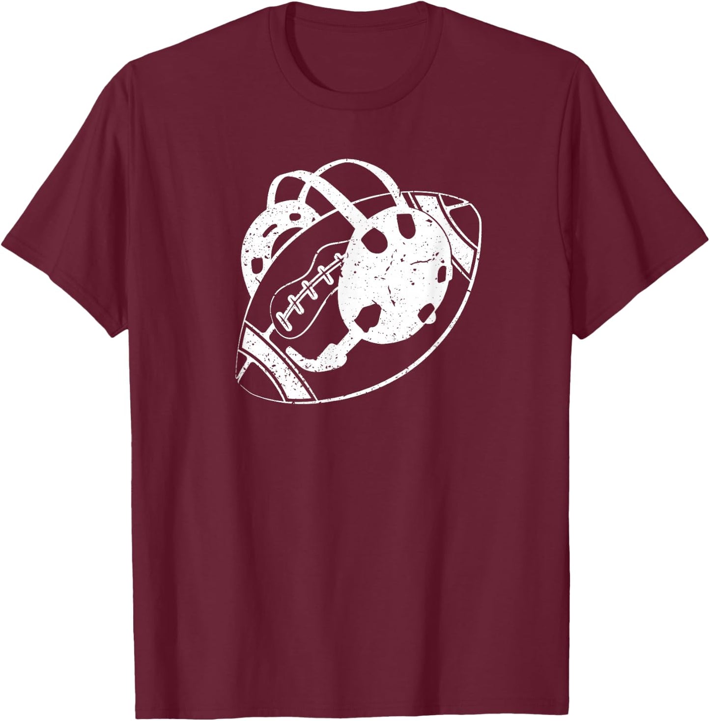 Football and Wrestling Two Sports Athlete, Wrestling Football T-Shirt - T-Shirt | Maroon