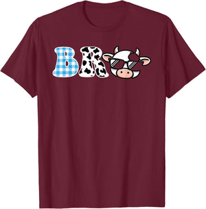Bro Cow Theme Birthday Party Brother Matching Family T-Shirt - T-Shirt | Maroon