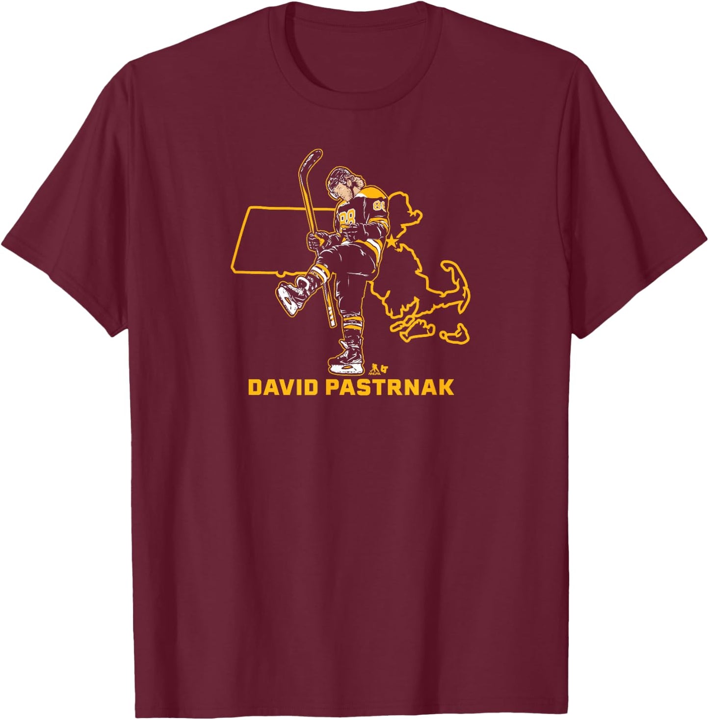 David Pastrnak: State Star - Boston Hockey T-Shirt - T-Shirt | Maroon