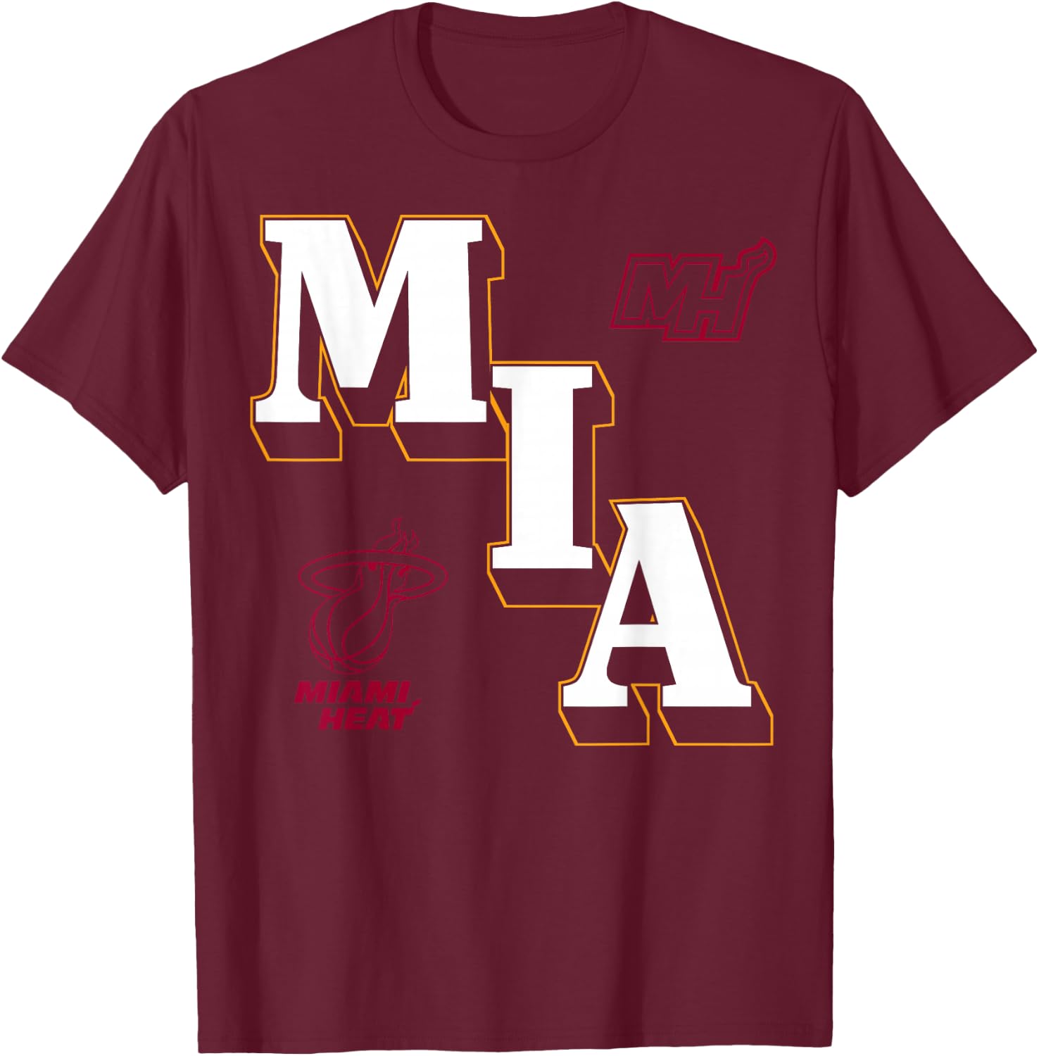NBA – Miami Heat Angled Logo T-Shirt - T-Shirt | Maroon