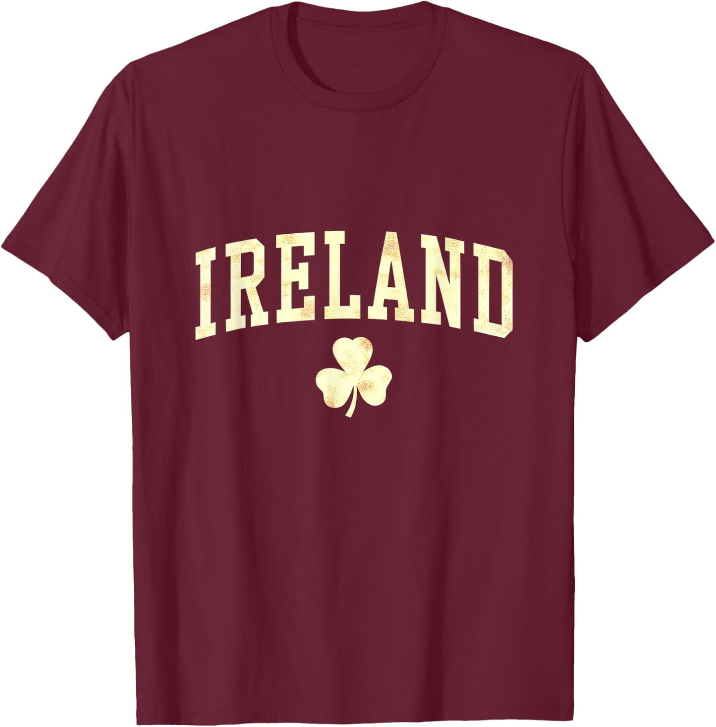 Ireland Shamrock Clover Irish Vintage St Patrick's Day T-Shirt - T-Shirt | Maroon