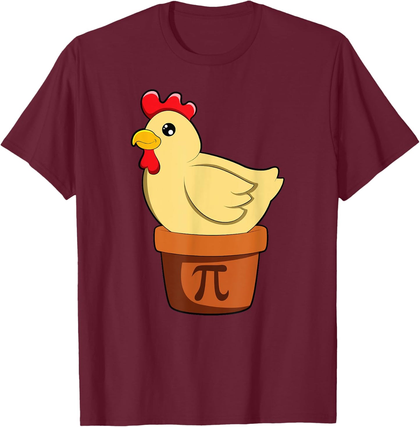 Chicken Pot PI Day Men Women Kids Math T-Shirt - T-Shirt | Maroon
