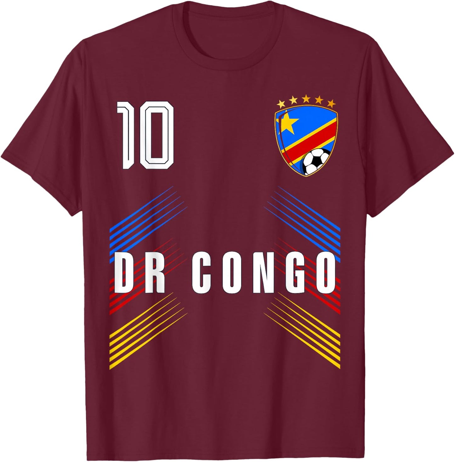DR Congo Flag Congolese Pride Lovers T-Shirt - T-Shirt | Maroon