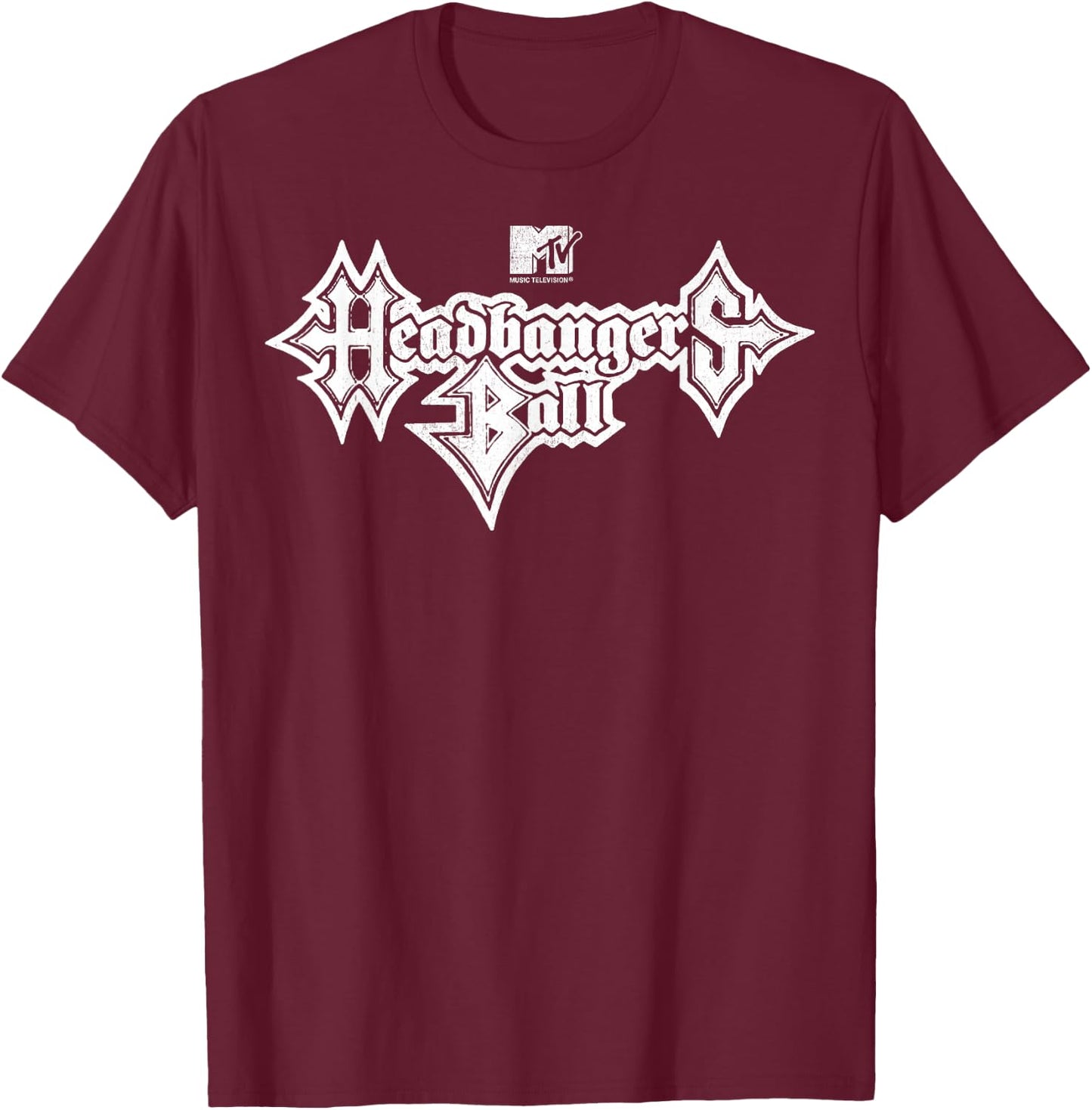 MTV Headbangers Ball Outline Logo T-Shirt - T-Shirt | Maroon