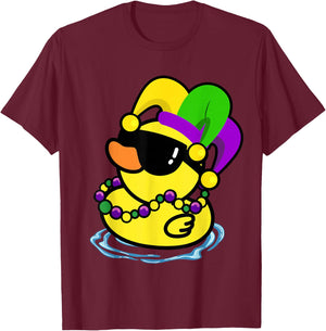 Cool Mardi Gras Duck New Orleans Carnival Party Women Men T-Shirt - T-Shirt | Maroon