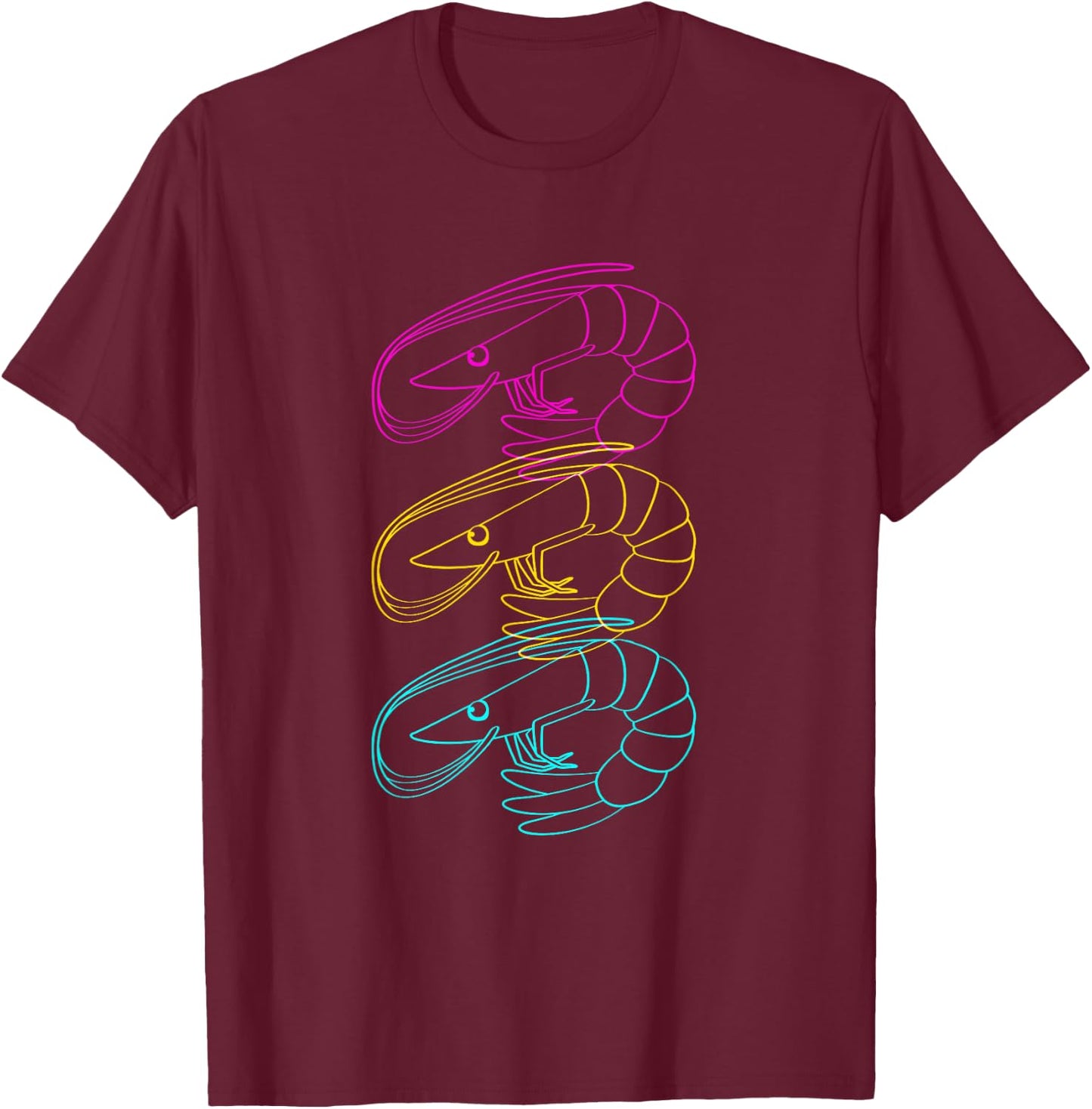 Colorful Shrimp Seafood Festival Shrimp Lover T-Shirt - T-Shirt | Maroon