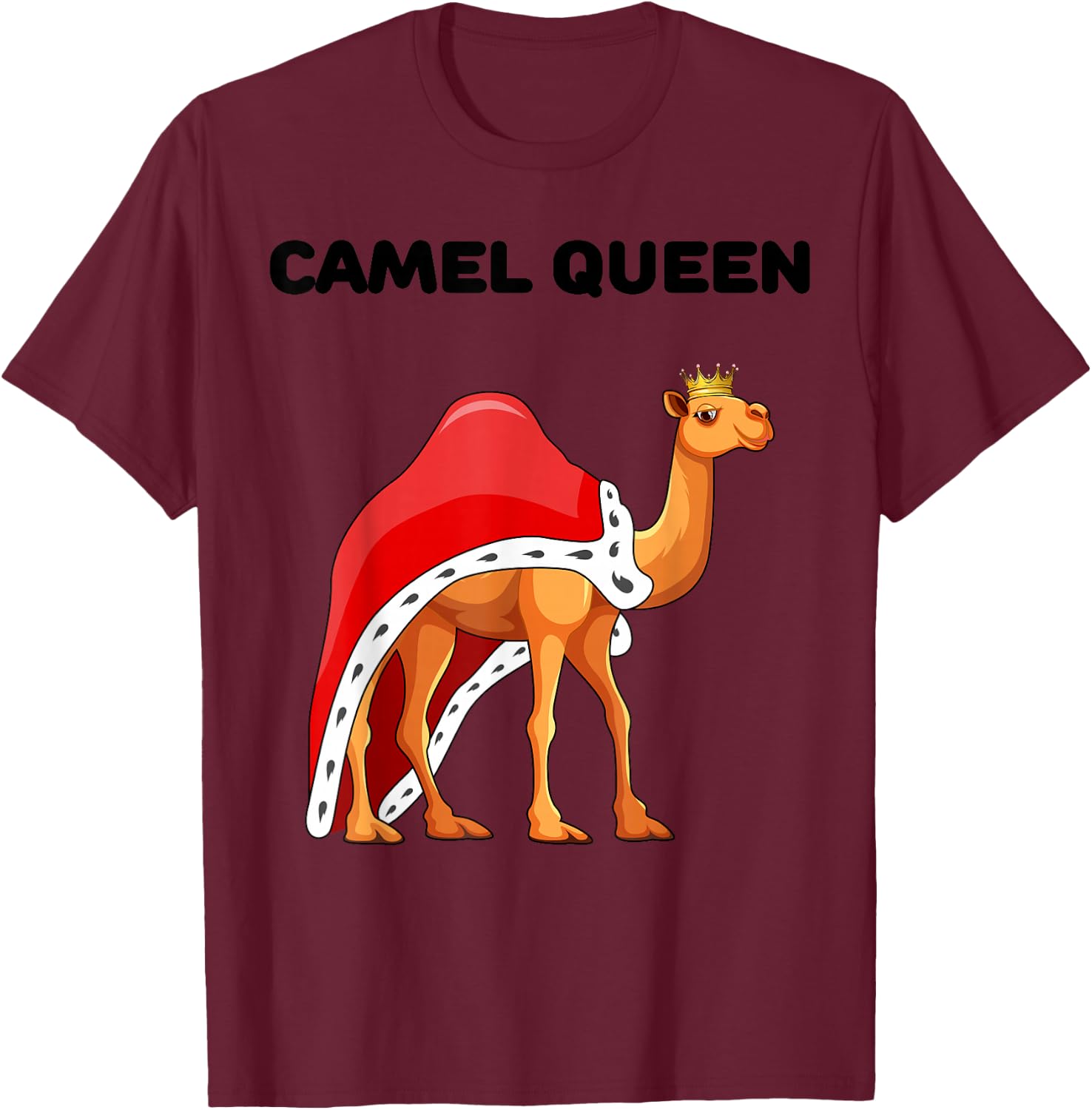 Camel Queen | Girls Camel Lover Design | Camel T-Shirt - T-Shirt | Maroon