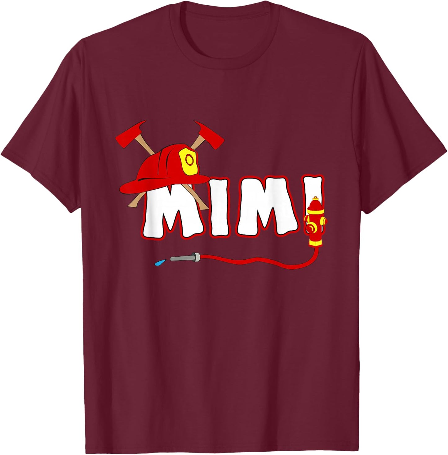 Firefighter grandma Shirt Fire Department Hydrant Mimi Gift T-Shirt - T-Shirt | Maroon
