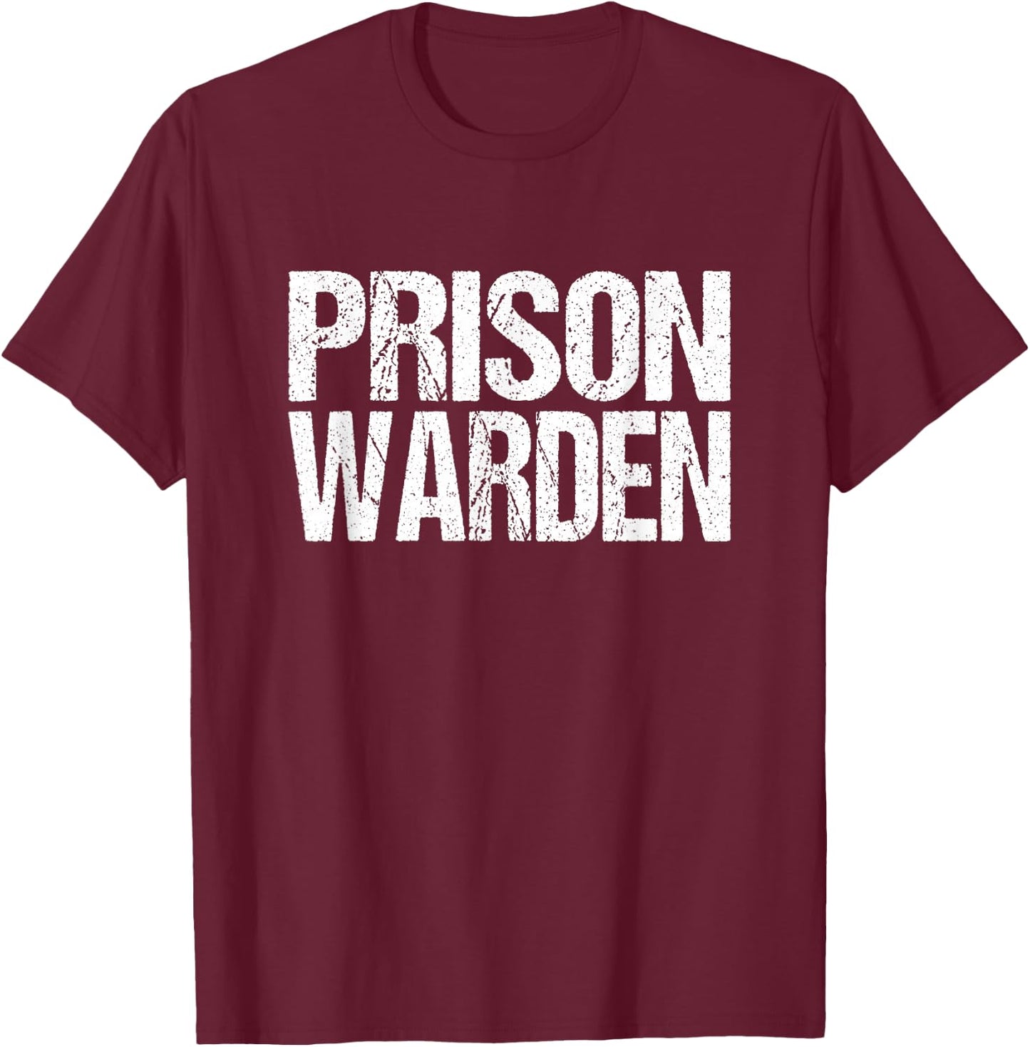 Prison Warden Police Officer Guard Lazy Halloween Costume T-Shirt - T-Shirt | Maroon