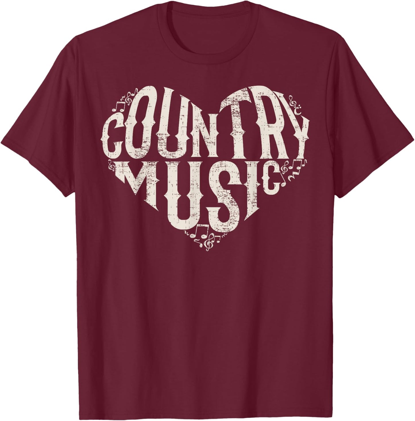 I Love Country Design Country Music Lover Gift Small T-Shirt - T-Shirt | Maroon