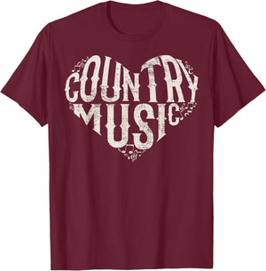 I Love Country Design Country Music Lover Gift Small T-Shirt - T-Shirt | Maroon