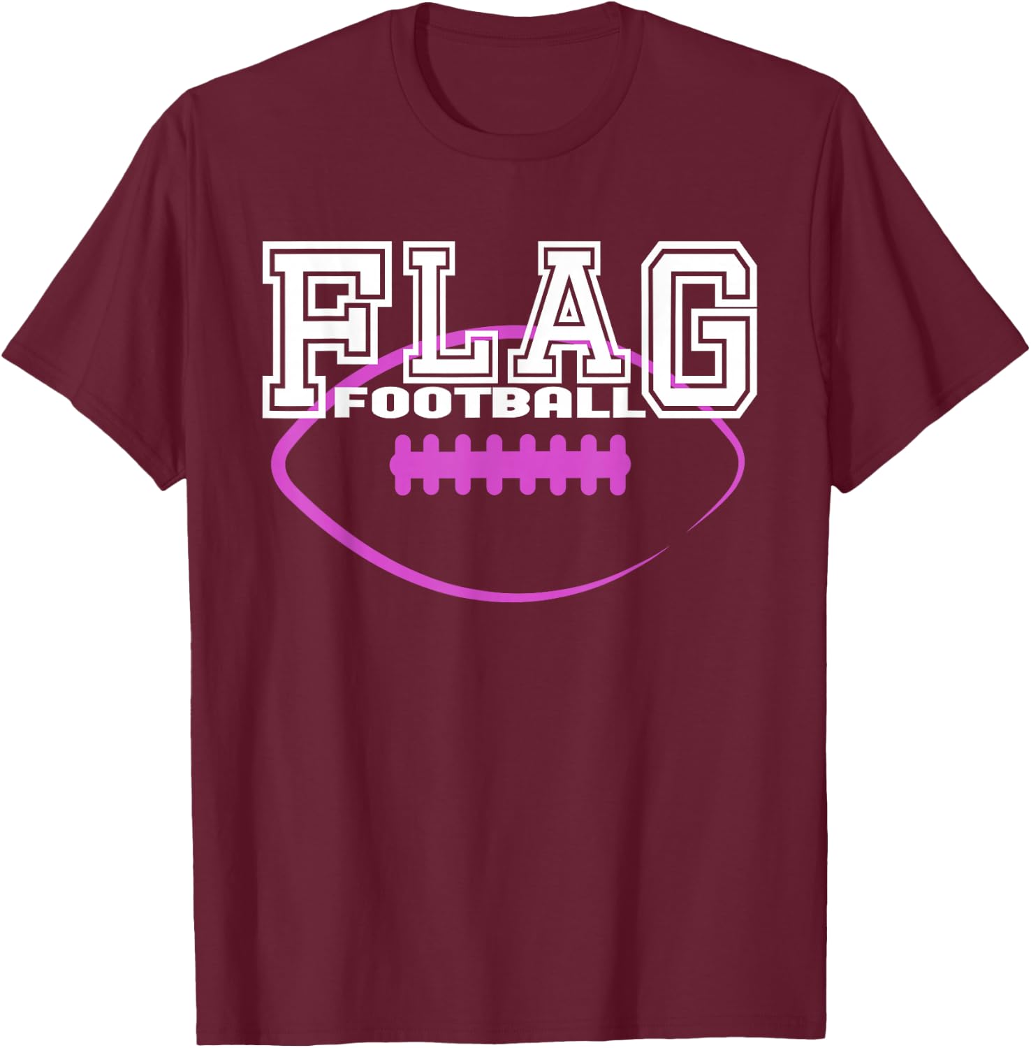 Flag Football Girls' Team Players T-Shirt - T-Shirt | Maroon
