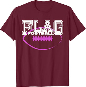 Flag Football Girls' Team Players T-Shirt - T-Shirt | Maroon