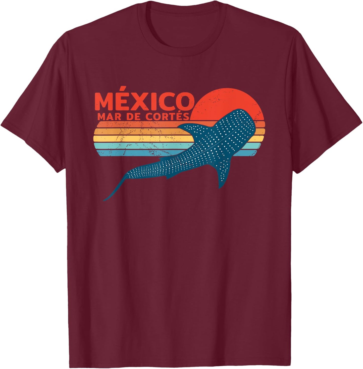 Whale Shark Sea of Cortez Mexico T-Shirt - T-Shirt | Maroon