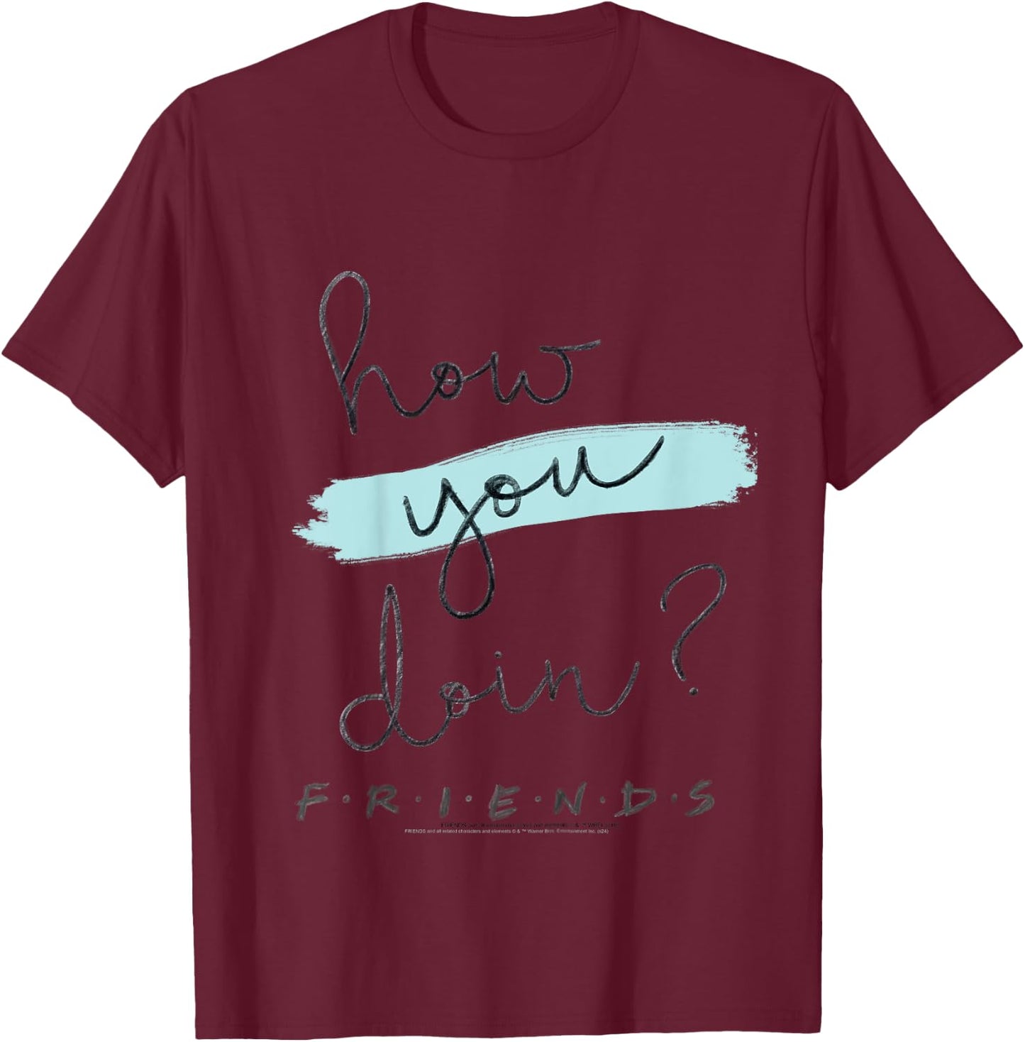 Kids Friends How You Doin Handwriting Camiseta , Black, 2 T-Shirt - T-Shirt | Maroon