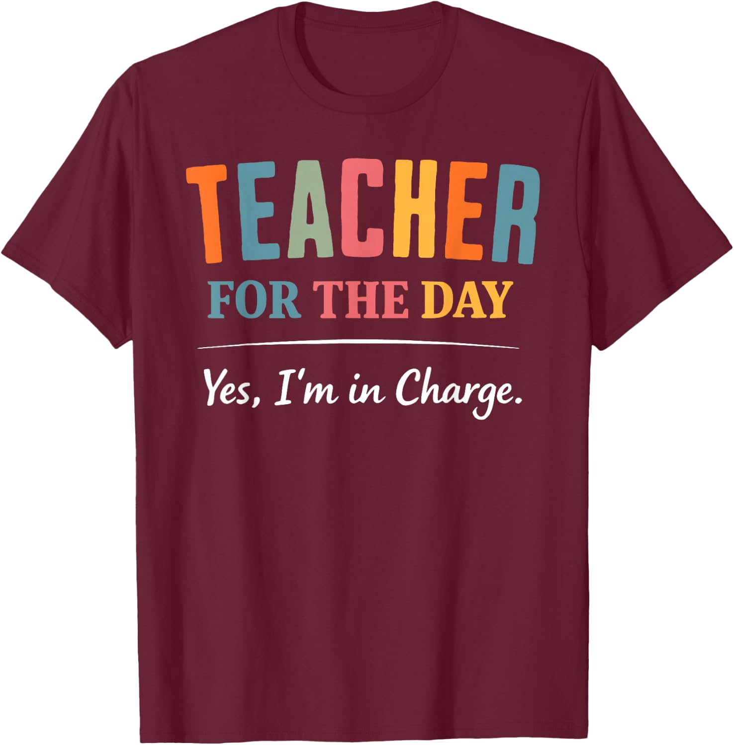 Teacher for A Day Elementary School Student Retro Kids Girls T-Shirt - T-Shirt | Maroon