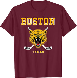 Boston Ice Hockey - Fear the Bear - Classic T-Shirt - T-Shirt | Maroon