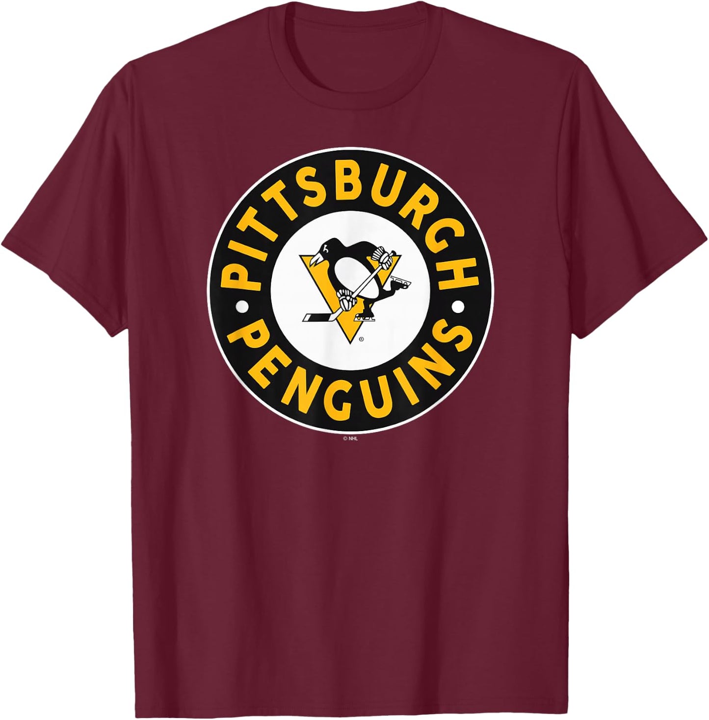 Pittsburgh Penguins Symbol Dark Heather Officially Licensed T-Shirt - T-Shirt | Maroon