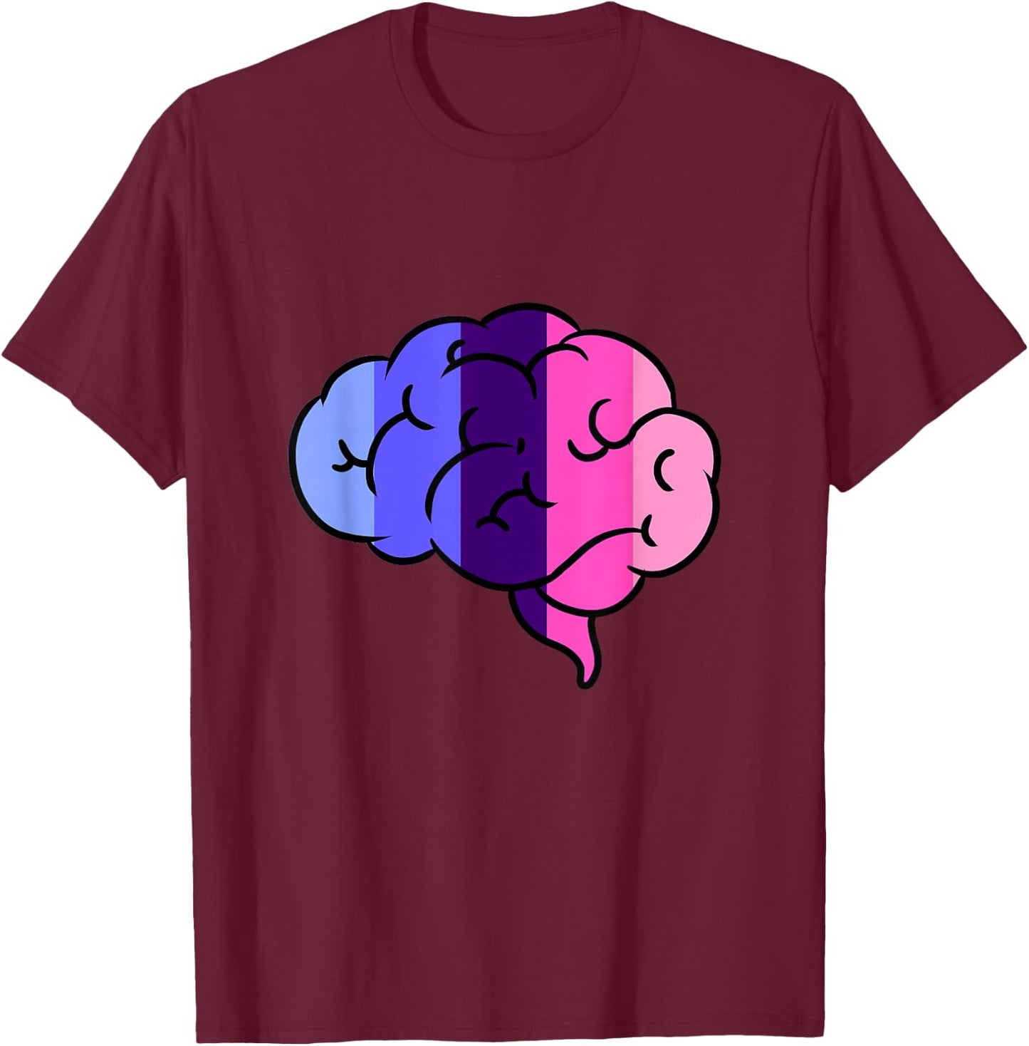 Omnisexual Brain Omnisexual Pride T-Shirt - T-Shirt | Maroon
