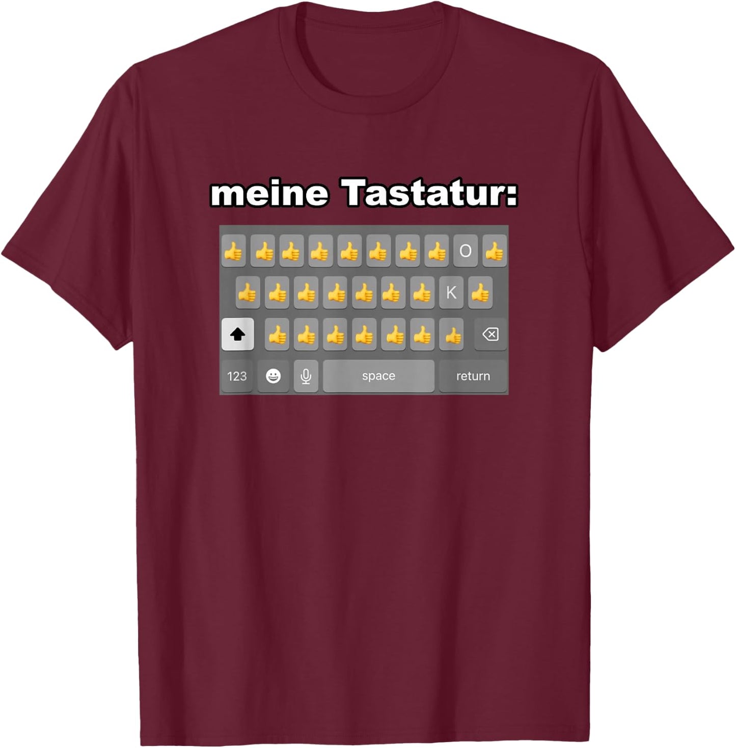 Meine Tastatur Daumen hoch für Papas lustiges T-Shirt - T-Shirt | Maroon