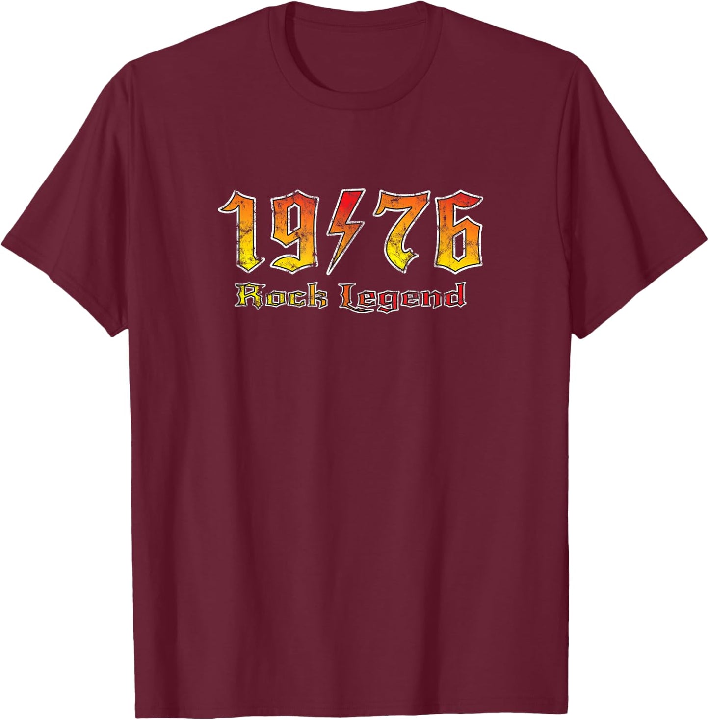 Rock Legend Since 1976 Thunderstruck Vintage Men Women T-Shirt - T-Shirt | Maroon