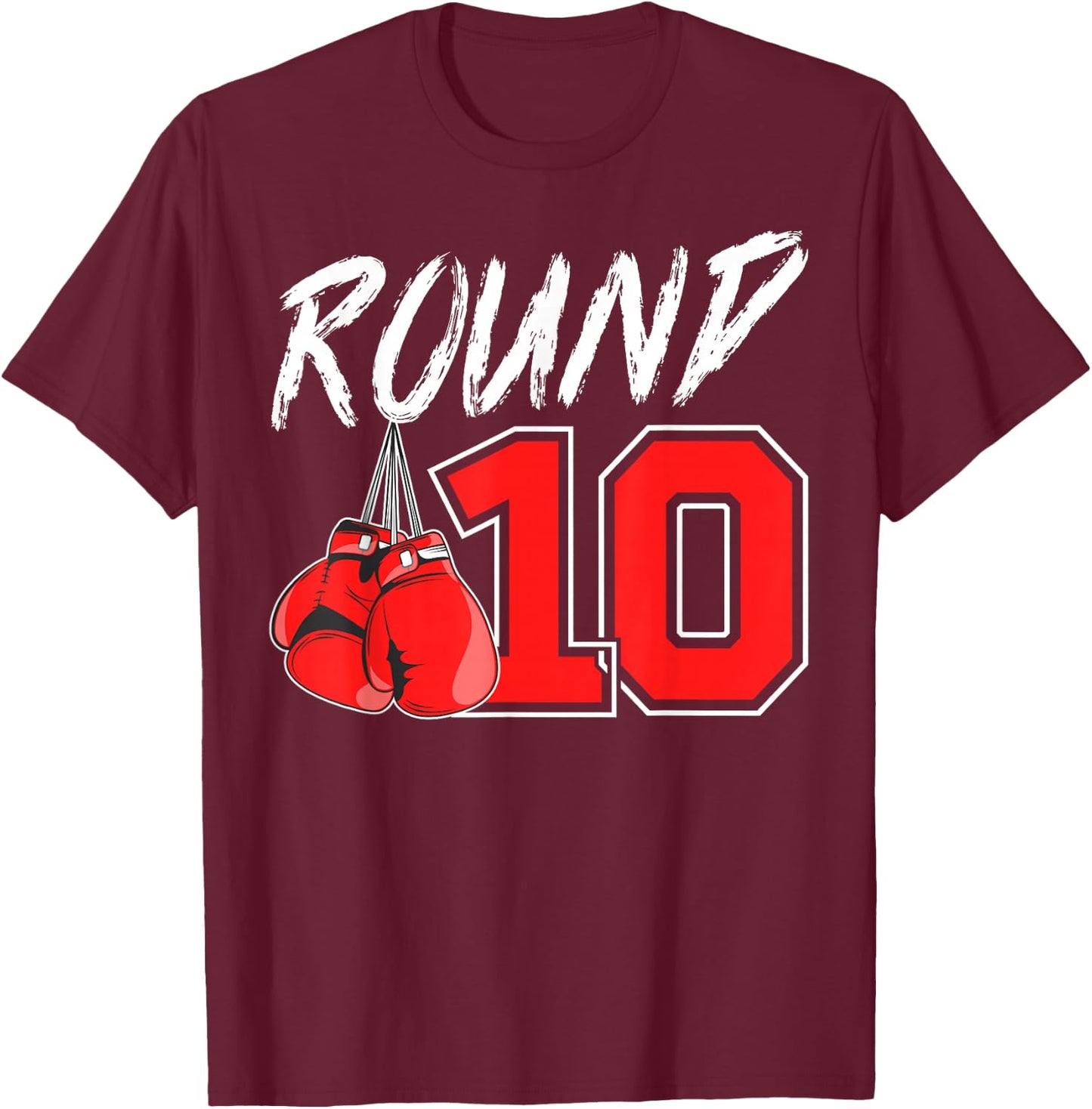 10th Birthday Boxing Boy 10 Year Old Boxer Bday Party T-Shirt - T-Shirt | Maroon
