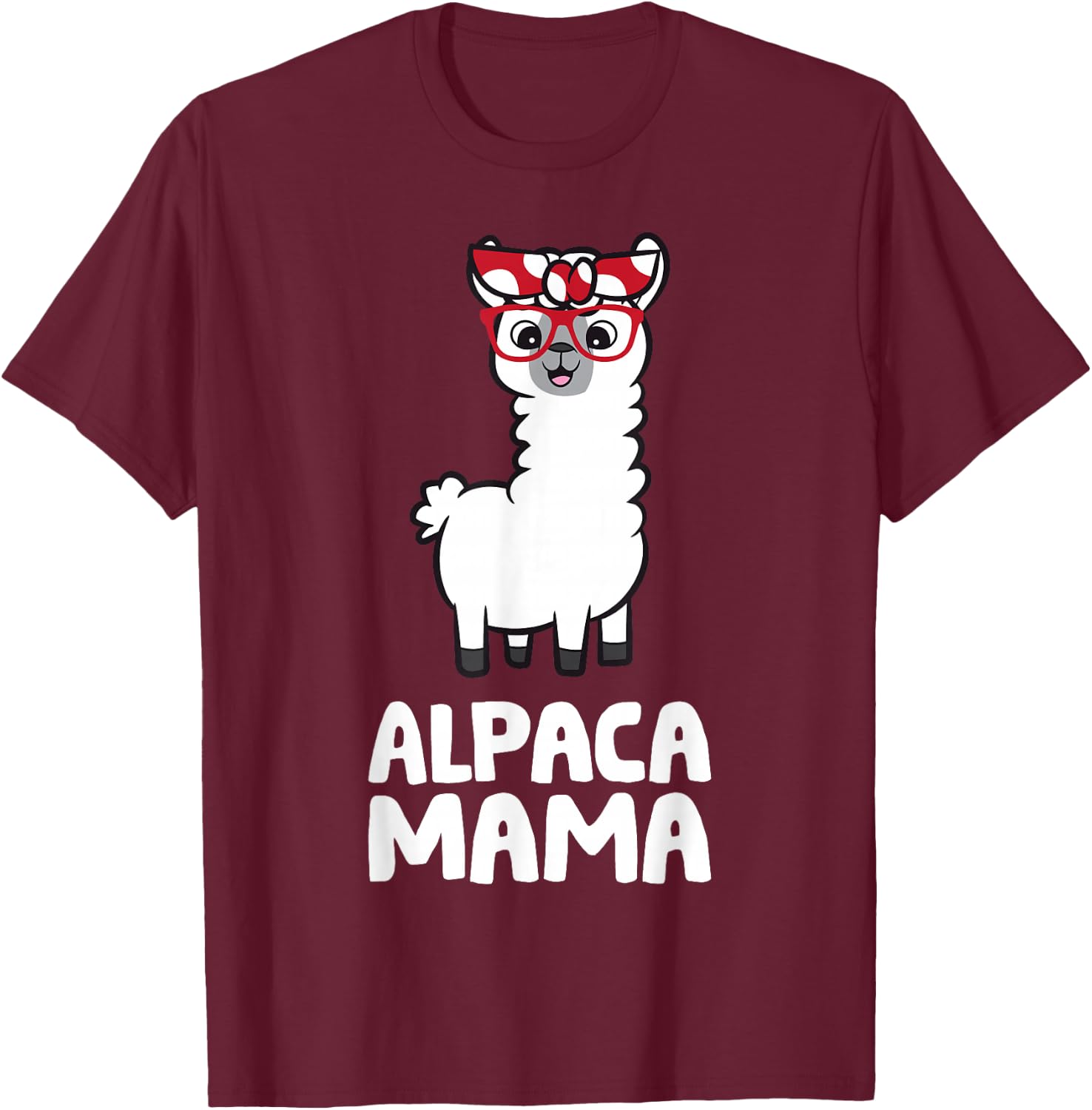 Alpaca Mom Female Alpaca Breeder Cute Alpaca Mama T-Shirt - T-Shirt | Maroon