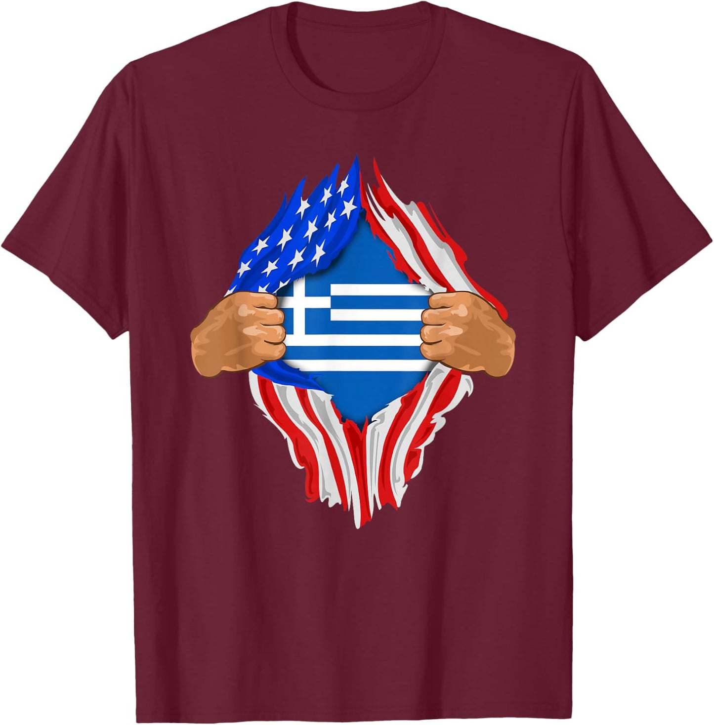 Greek Blood Inside Me | Greece Flag Gift T-Shirt - T-Shirt | Maroon