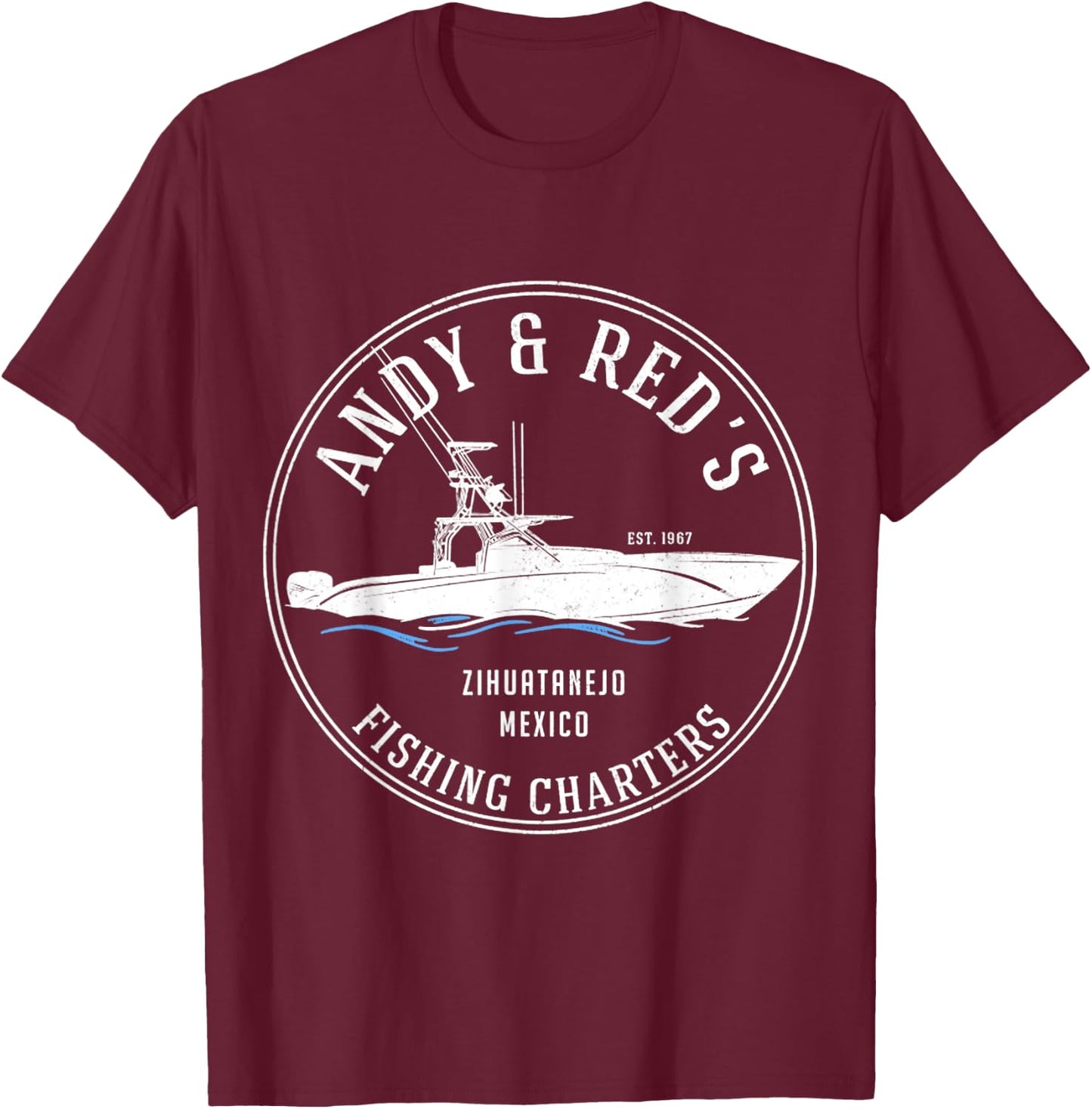 Vintage Andy & Red's Fishing Charters T-Shirt - T-Shirt | Maroon
