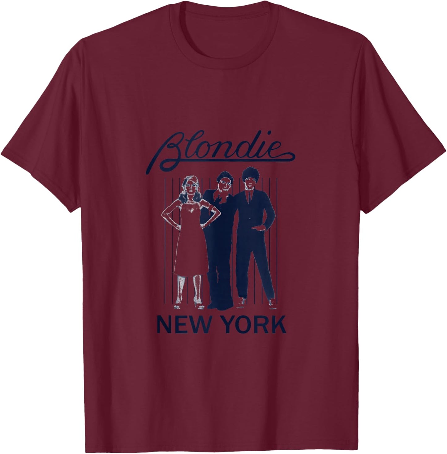 Blondie Parallel Lines Album Art New York Vintage Band T-Shirt - T-Shirt | Maroon