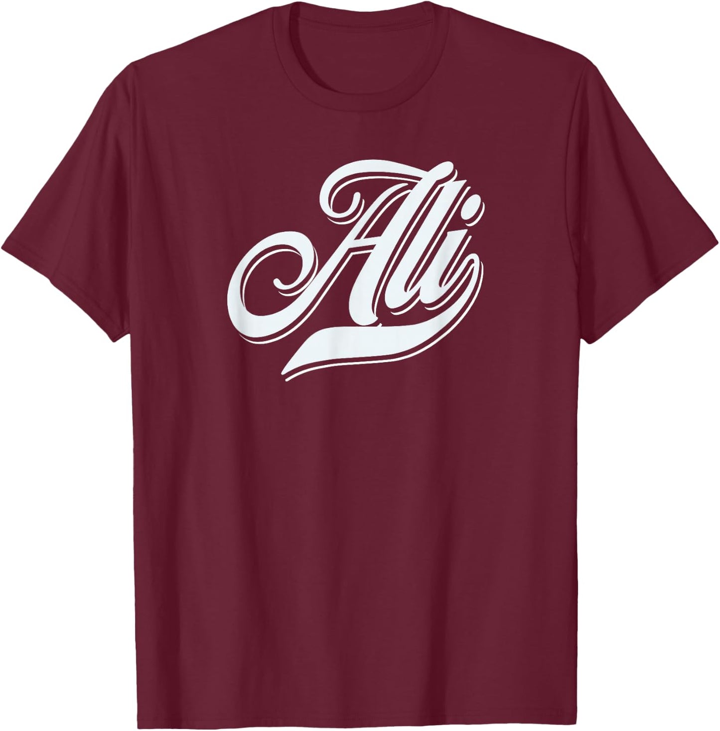 Man Boys Funny Gift Humor Name For Ali , Black, S T-Shirt - T-Shirt | Maroon