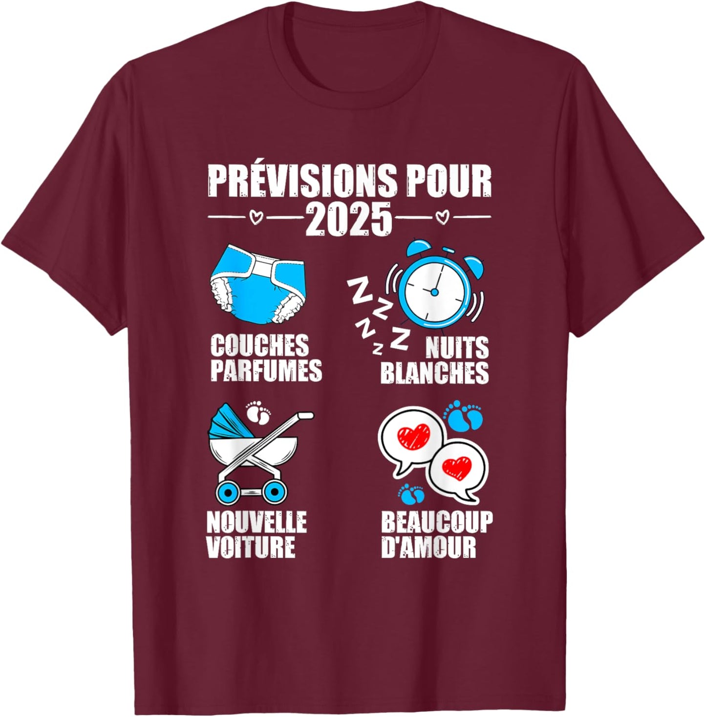 Man soon dad 2025 Announcement Humor, gift future dad 2025 , Black, S T-Shirt - T-Shirt | Maroon