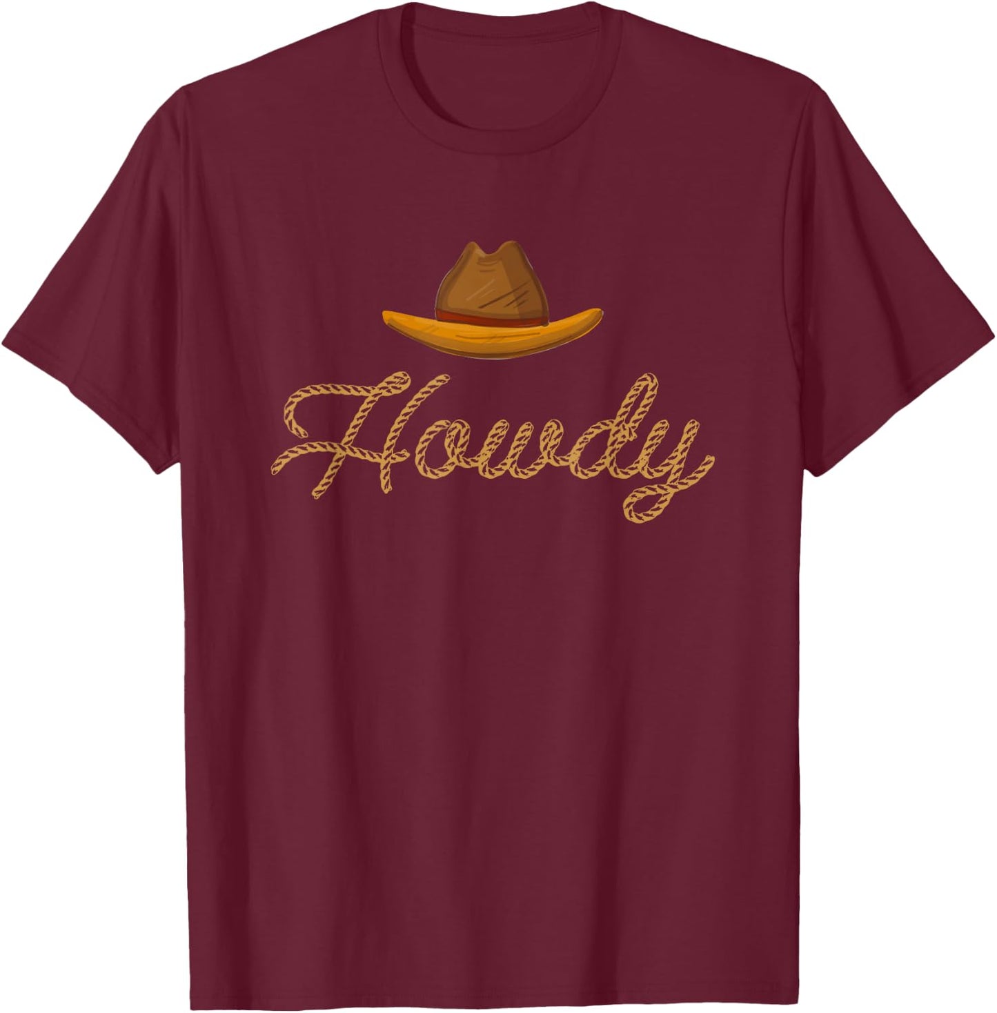 Howdy Cowboy T-Shirt - T-Shirt | Maroon