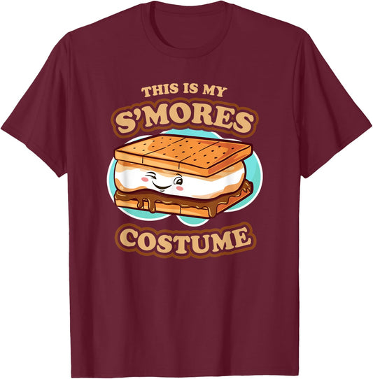 This Is My Smores Costume Funny Halloween Party Graphic T-Shirt - T-Shirt | Maroon