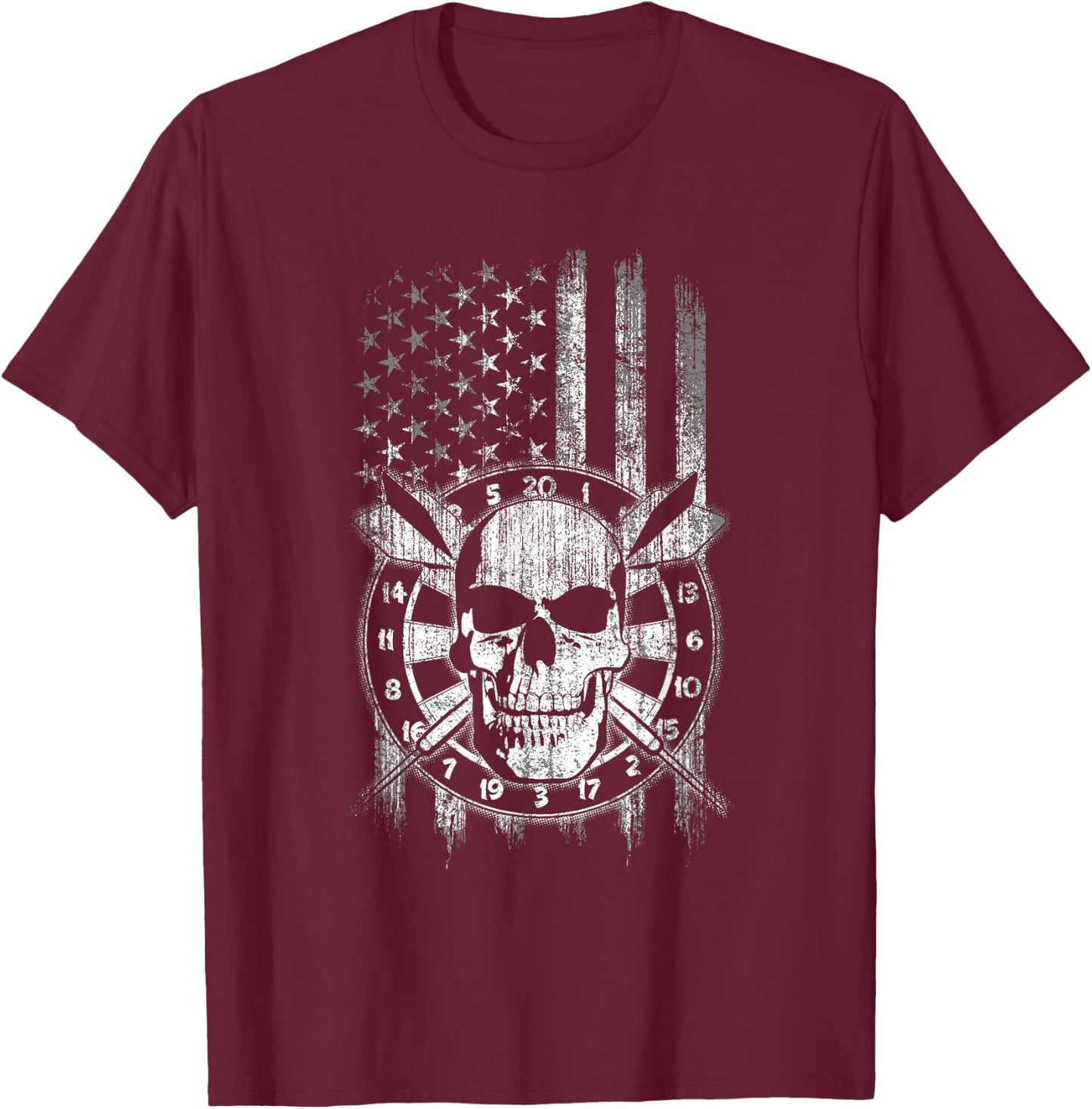 Darts USA American Flag Kids Men T-Shirt - T-Shirt | Maroon