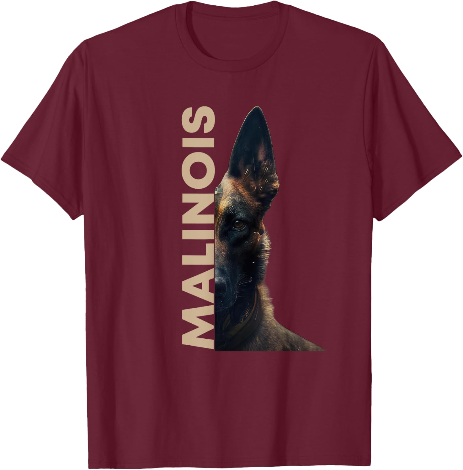 Malinois Belgian Shepherd Dog Masters Lady , black T-Shirt - T-Shirt | Maroon