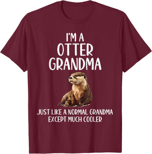 Otter Grandma Definition Otter Animal Lovers Mothers Day T-Shirt - T-Shirt | Maroon