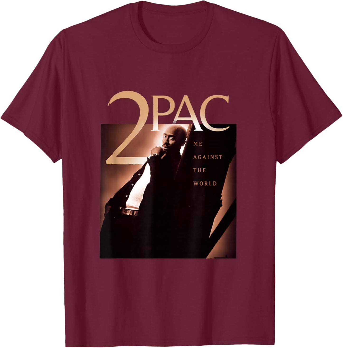 Tupac I Against The Rest of the World , black T-Shirt - T-Shirt | Maroon