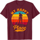SUP Girl My Happy Place - Water Sports Stand Up Paddle Board T-Shirt - T-Shirt | Maroon