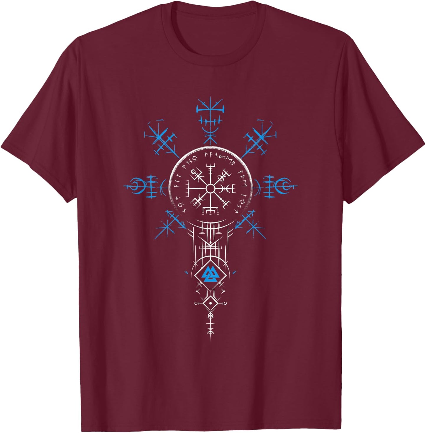 Klassisches Keltischer Vikinger Vegvisir Kompass Viking , black T-Shirt - T-Shirt | Maroon